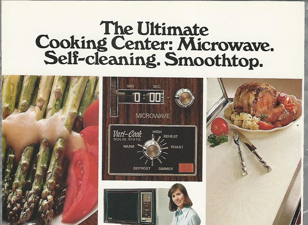 1976 LITTON Microwave Oven advertisement, Micromatic ad, retro range oven combo