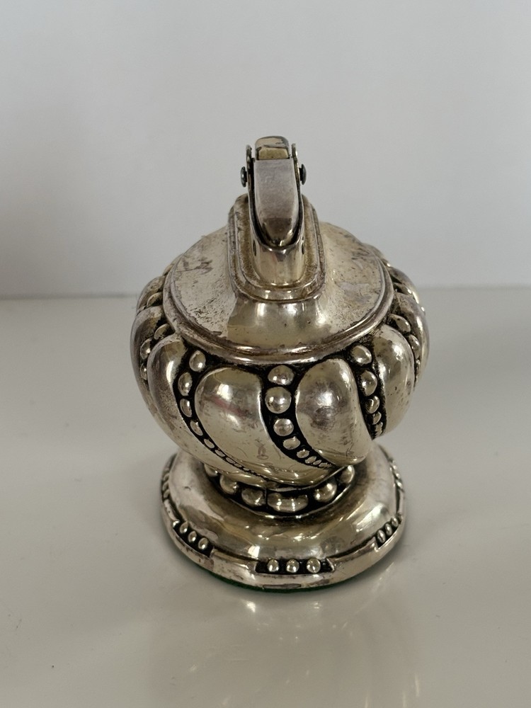 Vintage Ronson Crown Table Lighter Silver Plated with Box