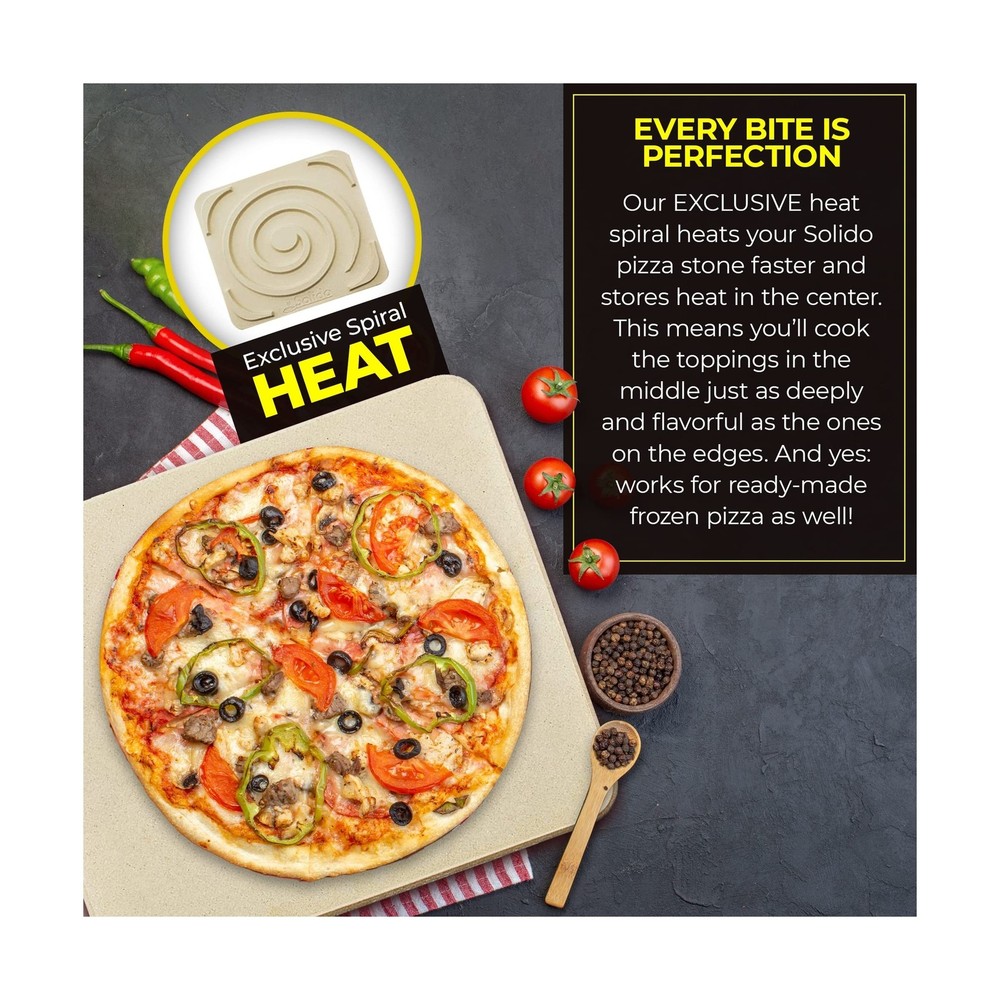 Pizza Stone - Baking Stone. SOLIDO Rectangular 14"x16" - Perfec... FAST USA SHIP