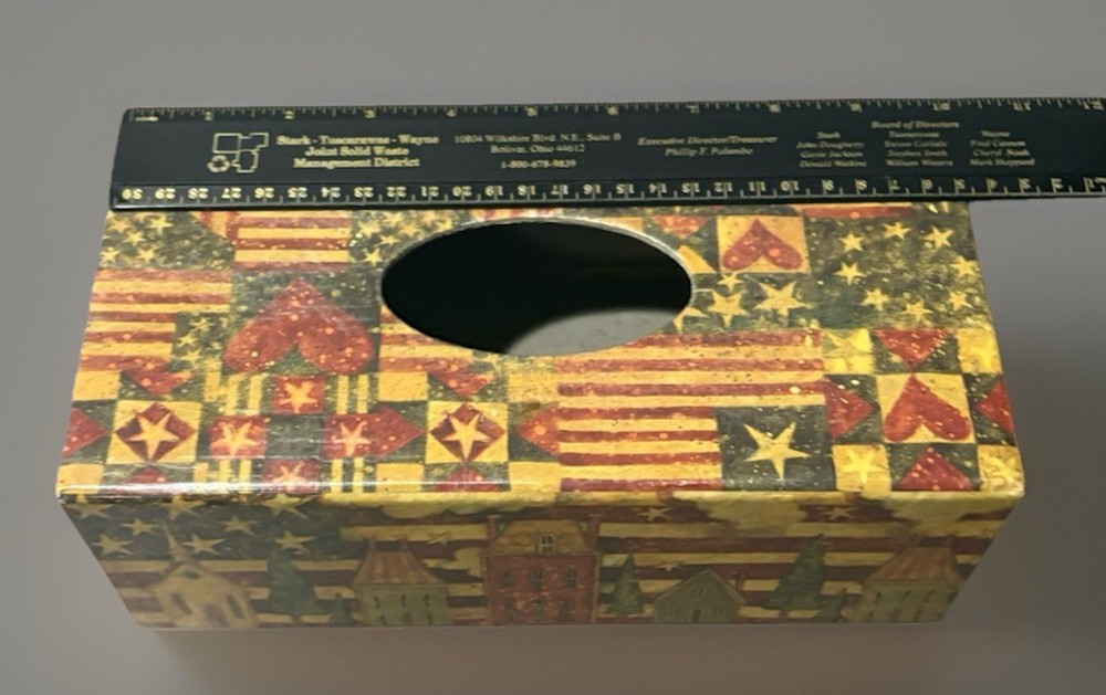 Tissue Box Cover Bob’s Boxes Primitive Artwork By Susan Wright R.A. Long Card Co