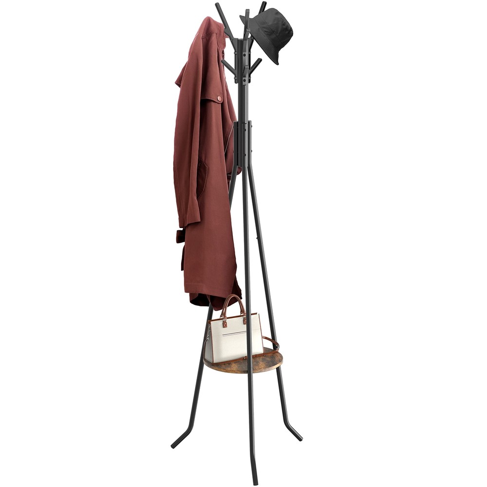 Re Freestanding Coat Rack With Shelf Black