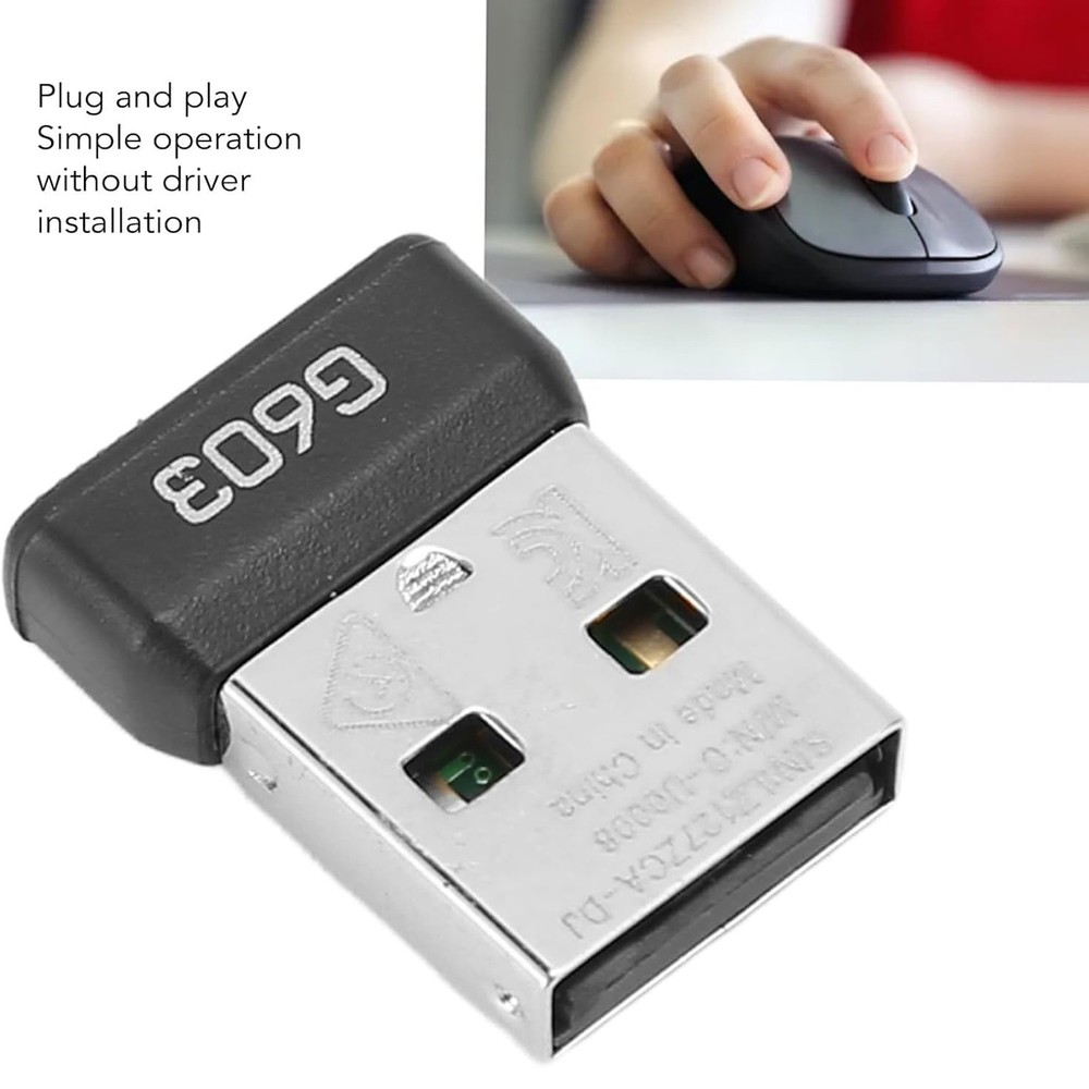 Black G603 USB Mouse Receiver USB Dongle Mouse Receiver Adapter Replacement