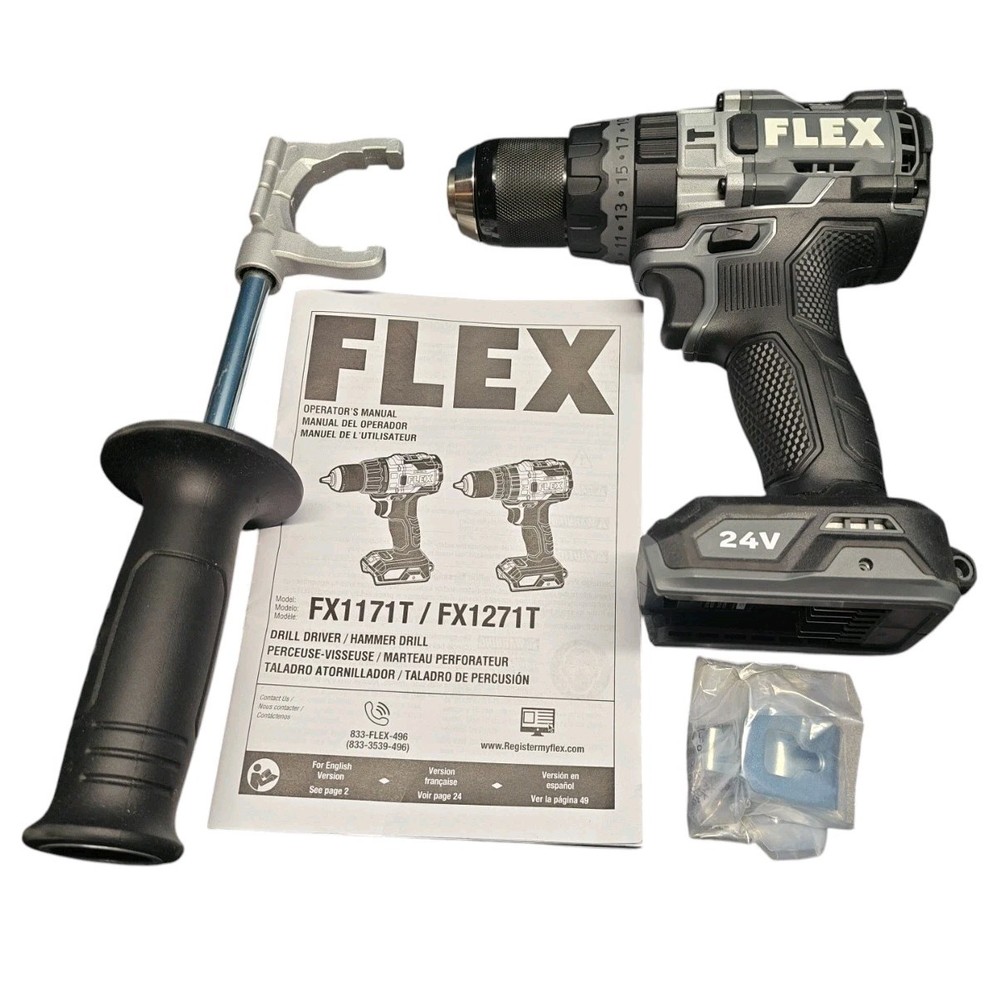 Flex FX1271 24V 1/2" 2-Speed Hammer Drill Driver Tool Only - New Open Box