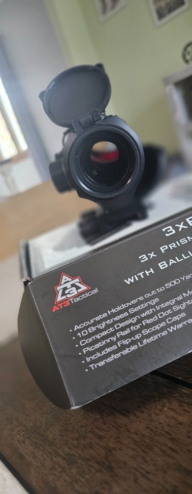 AT3 Tactical 3xP Prism Scope - 3x Magnification with BDC Reticle
