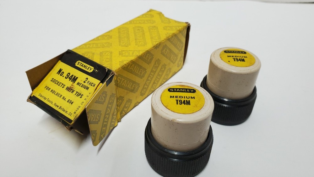 NEW OLD STOCK 94M STANLEY 694 SOFT FACE HAMMER MEDIUM REPLACEMENT TIPS & SOCKETS
