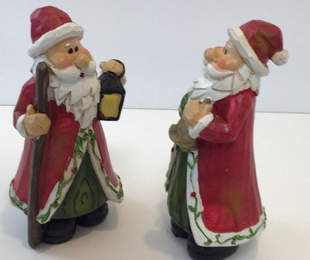 Santa Figurine (2), 6” tall, pre-owned