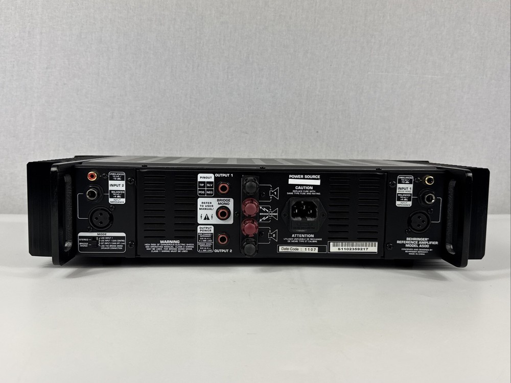 Behringer Reference Amplifier Model A500 Working Used