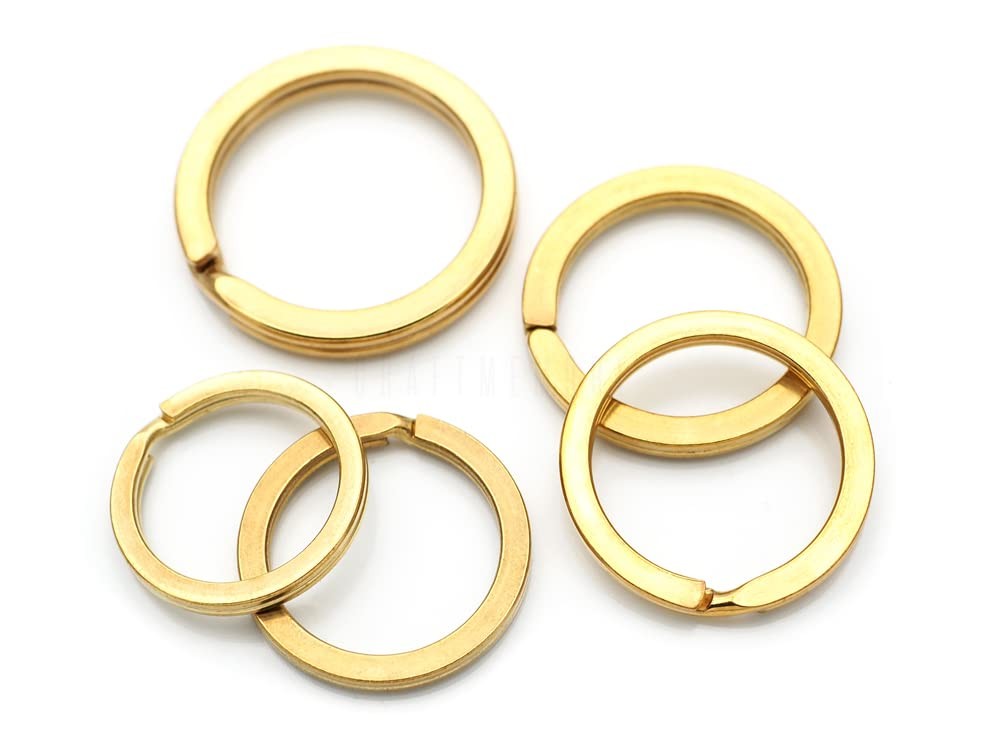 CRAFTMEMORE 4pcs Solid Brass Split Ring 1-1/4" (32mm), Brushed
