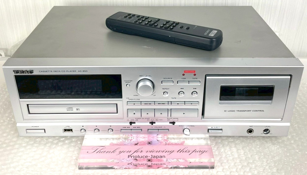 TEAC AD-850 CD Cassette Deck Combo Player With Remote Tested Working