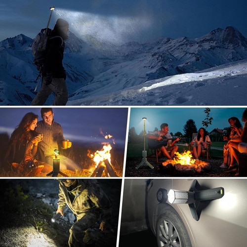 Telescopic Camping Lights,Portable Lantern with Storage Light Gray