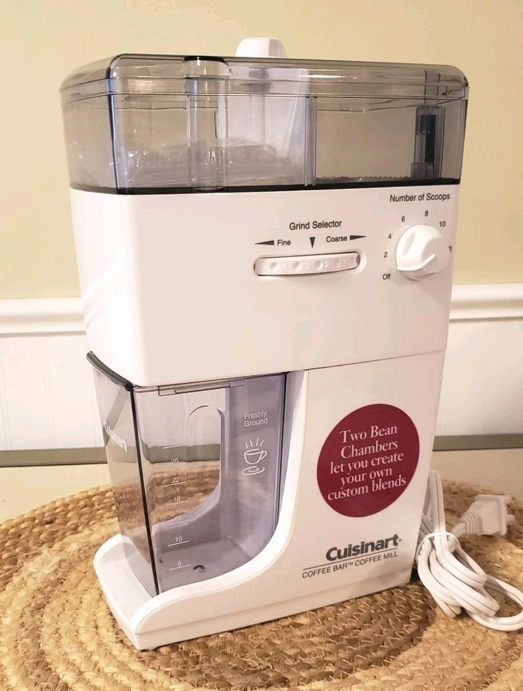 Vintage Cuisinart Coffee Bar Coffee Mill, Burr Grinder, DCM-12 New