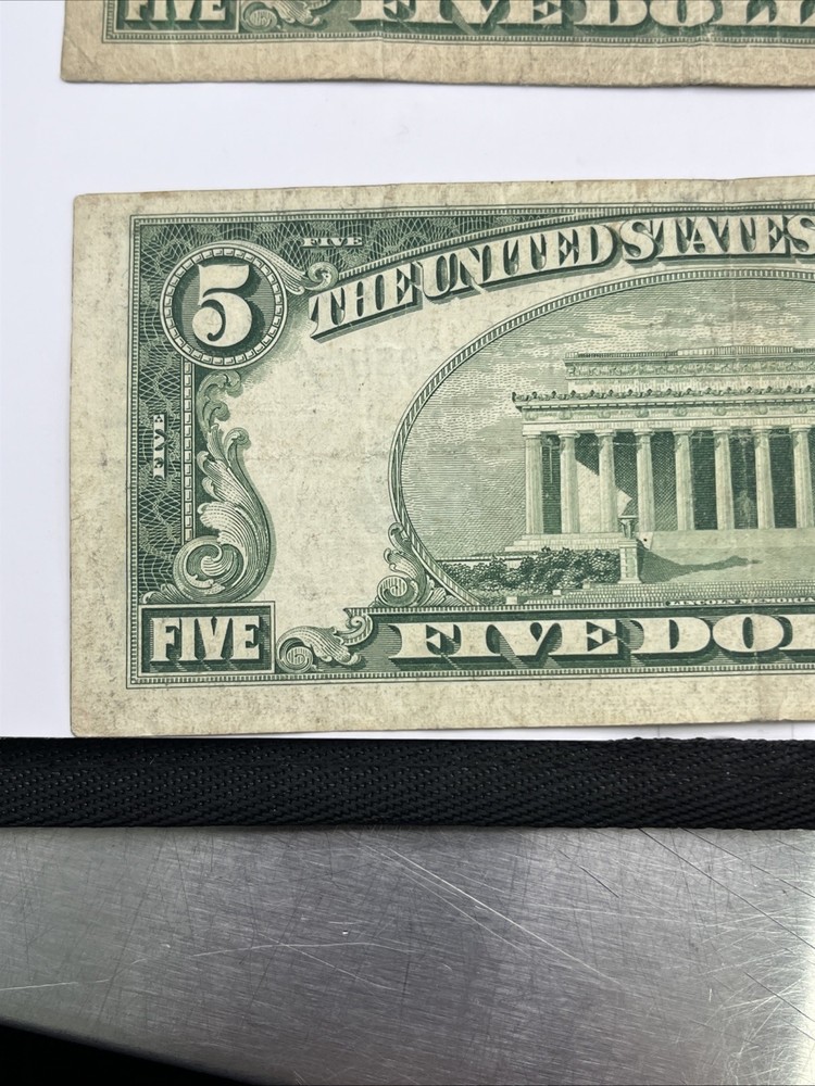 1928 E/1953 A&B $5 Red Seal & Silver Cert Note Lot