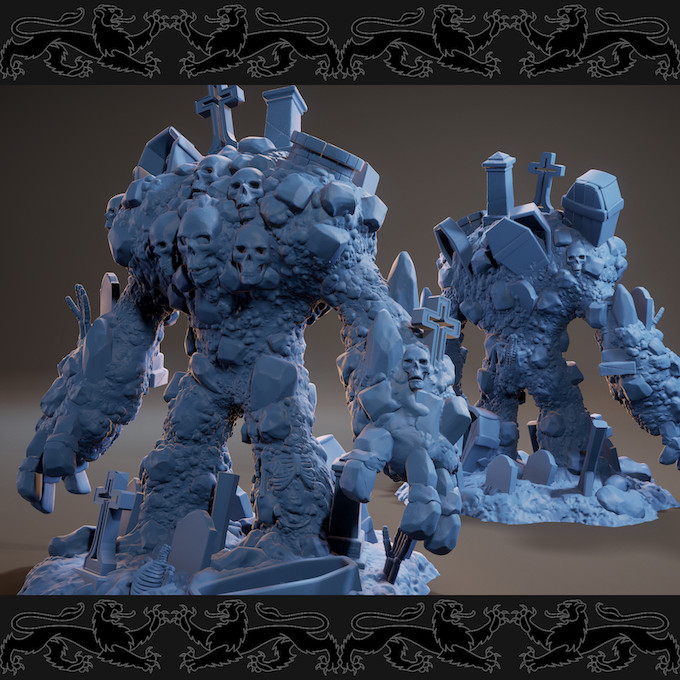 Graveyard Elemental Dark BadMonster DND Dungeon Dragons Beast Model Miniature