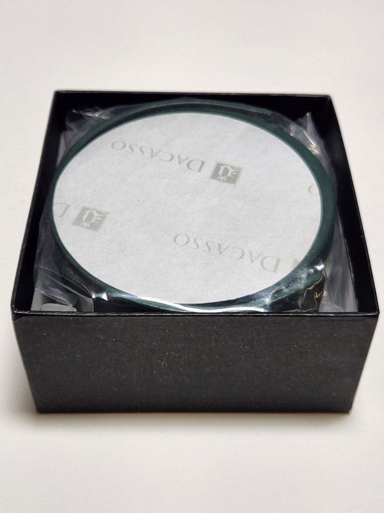 Dacasso Leather Round Coasters Dark Green 6pc