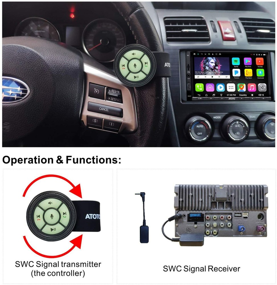 ATOTO Wireless IR Steering Wheel Remote Controller with Backlight Button