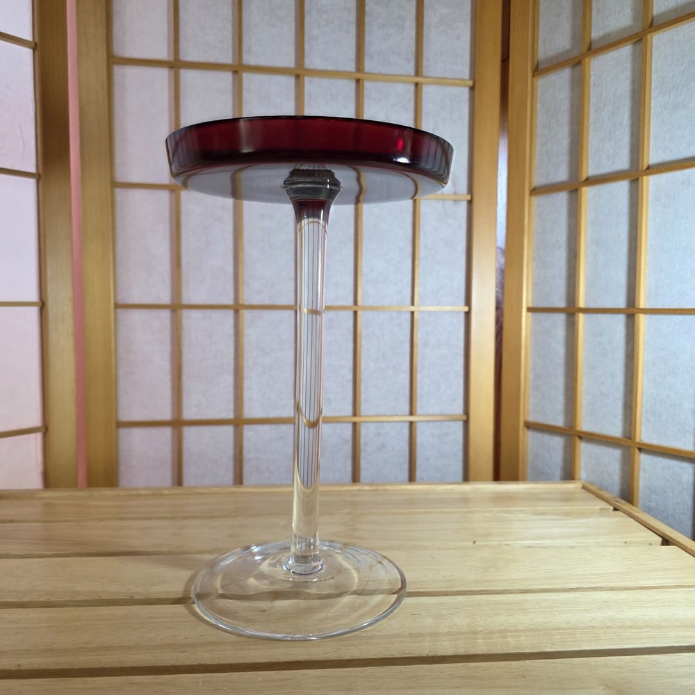 Tall Glass Compote 10.75"/Pedestal Dessert Stand/Candle Holder/Table Riser Ruby