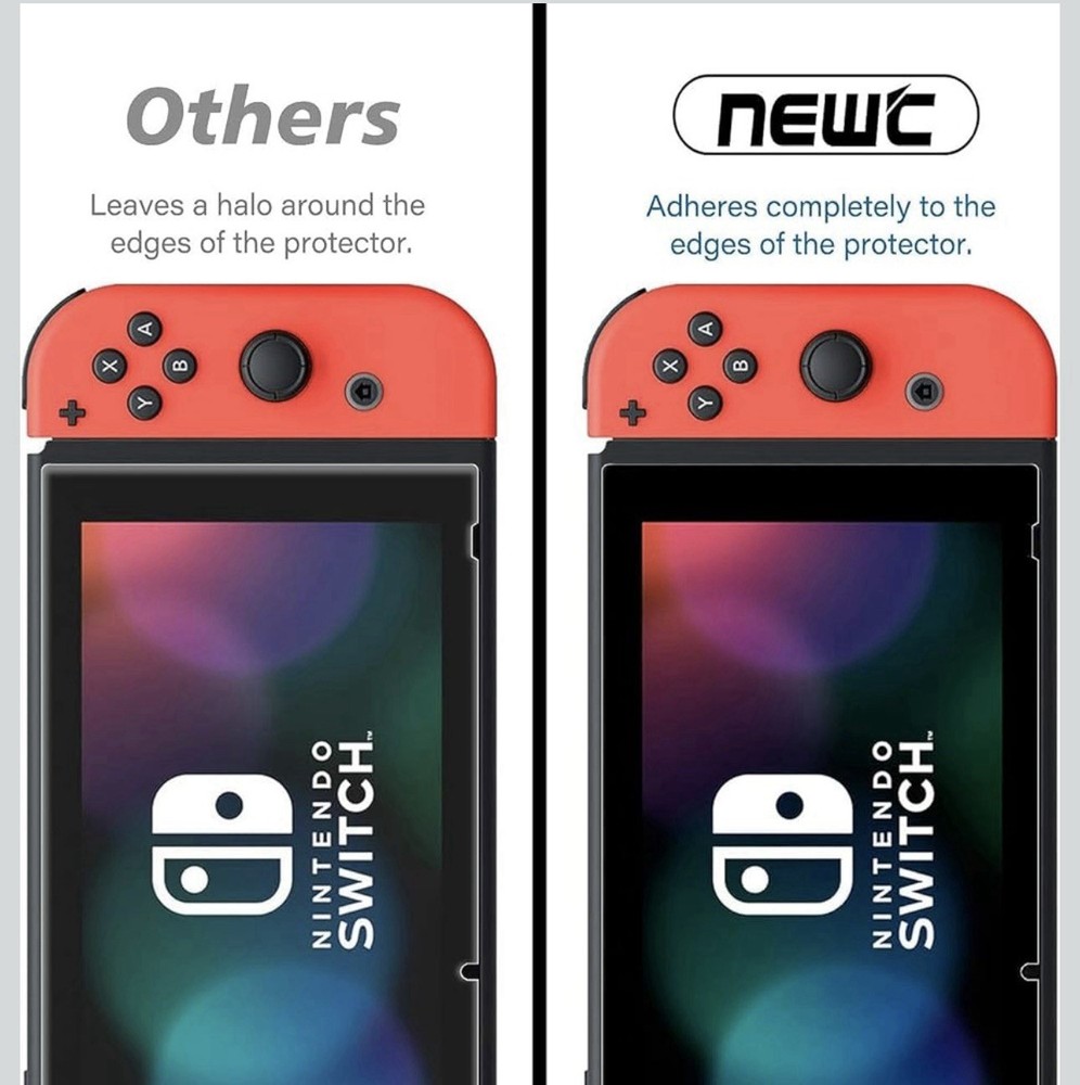 NEW'C 2 Pack Designed for Nintendo Switch Screen Protector Tempered Glass