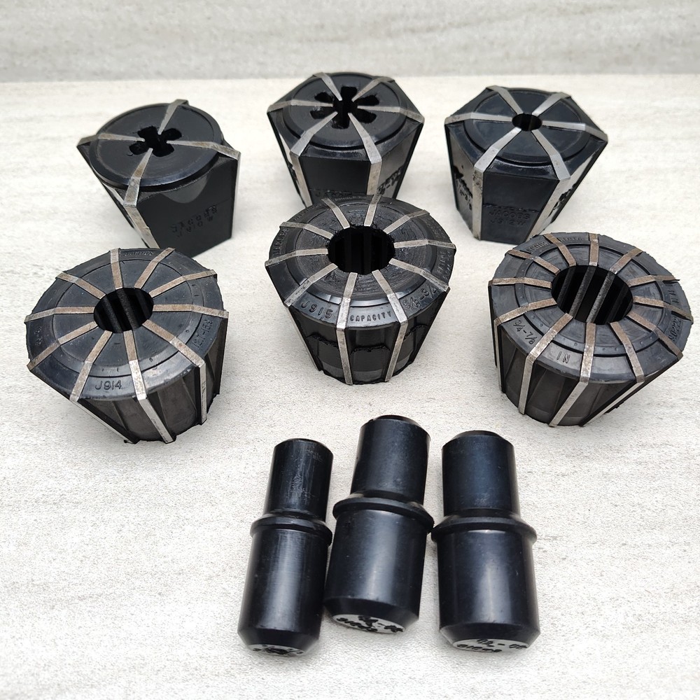 Jacobs Rubber Flex Lathe Collet Set J910-J916 w/ Case, Assorted Sizes