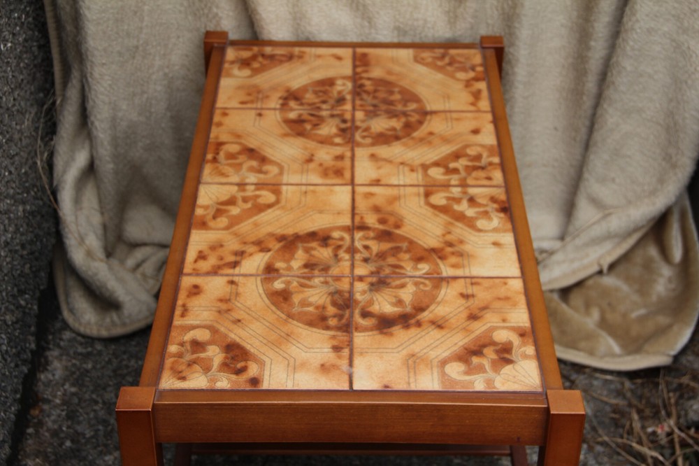 Vintage Mid Century  Danish Solid Teak tiled Coffee  Table.