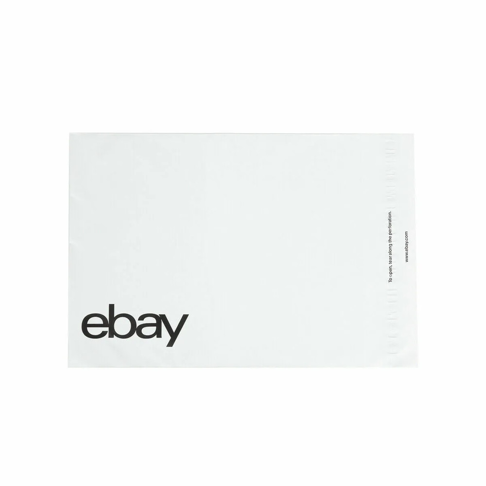25 eBay Branded Polymailer 10" x 12.5" Black Logo (No Padding)