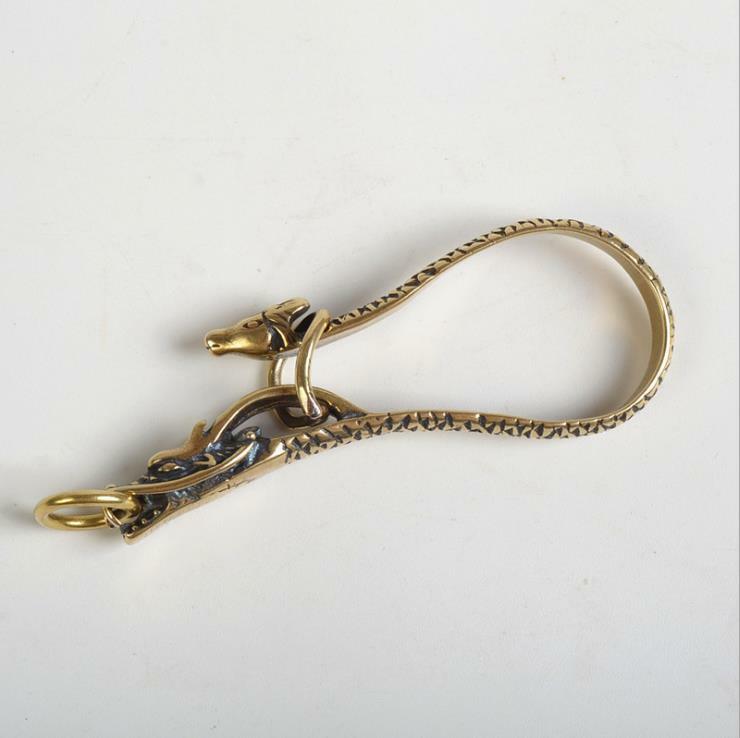 Solid Brass Dragon Keychains Hook Dragon Key Holder Key Clip Key Chain