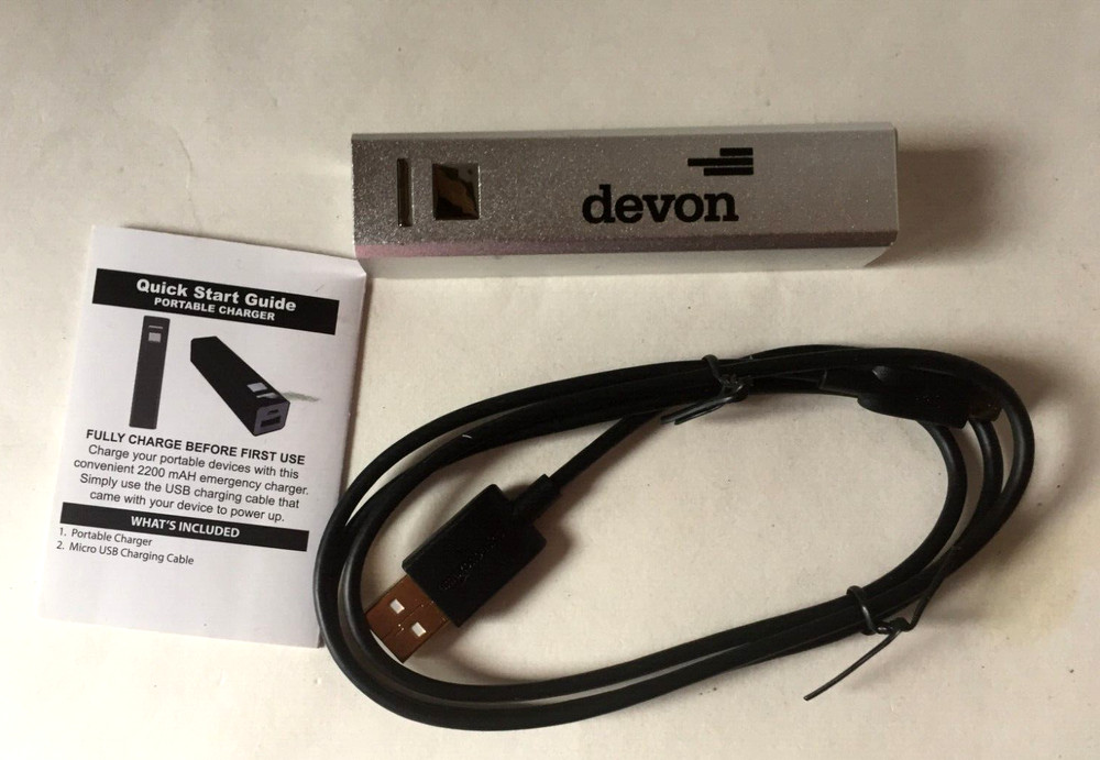 Devon Energy PORTABLE 220 mAH EMERGENCY CHARGER USB Phone Tablet