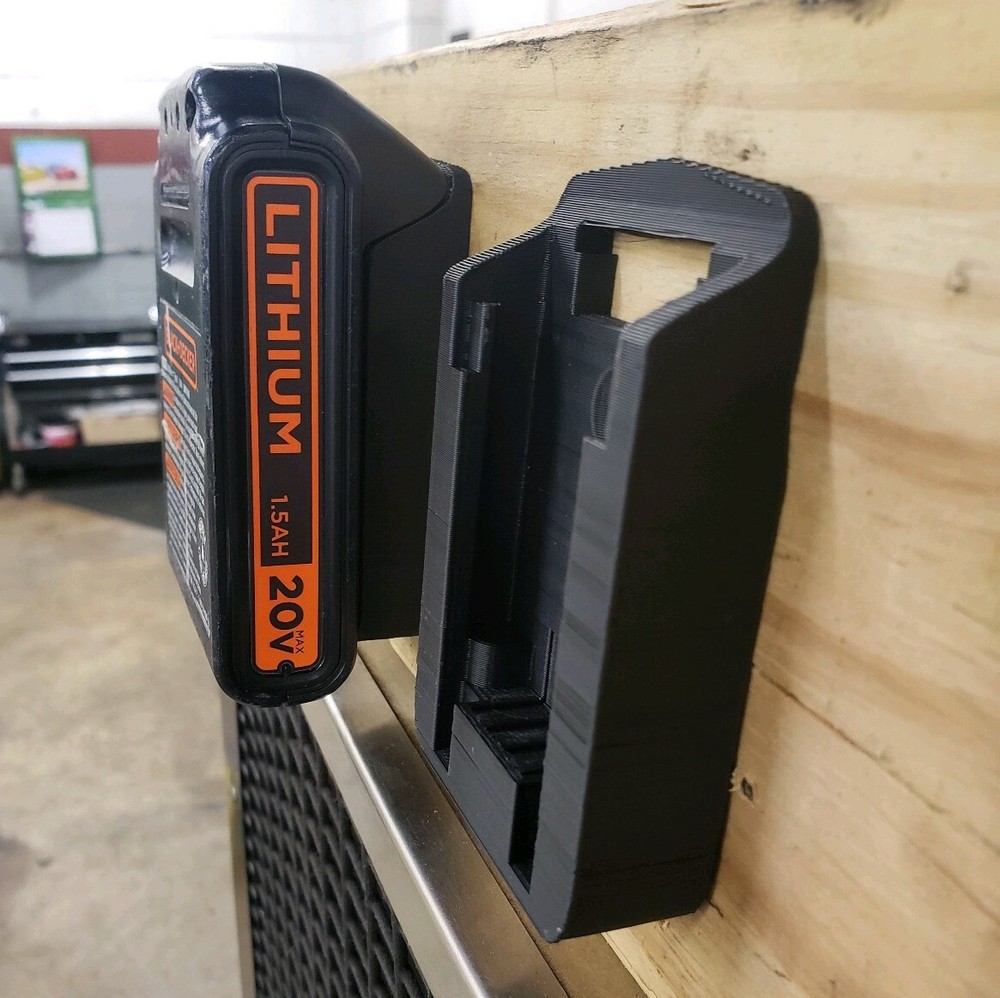 **2 Pack** Black & Decker 20V Wall/Undershelf Locking Battery Holder Mount