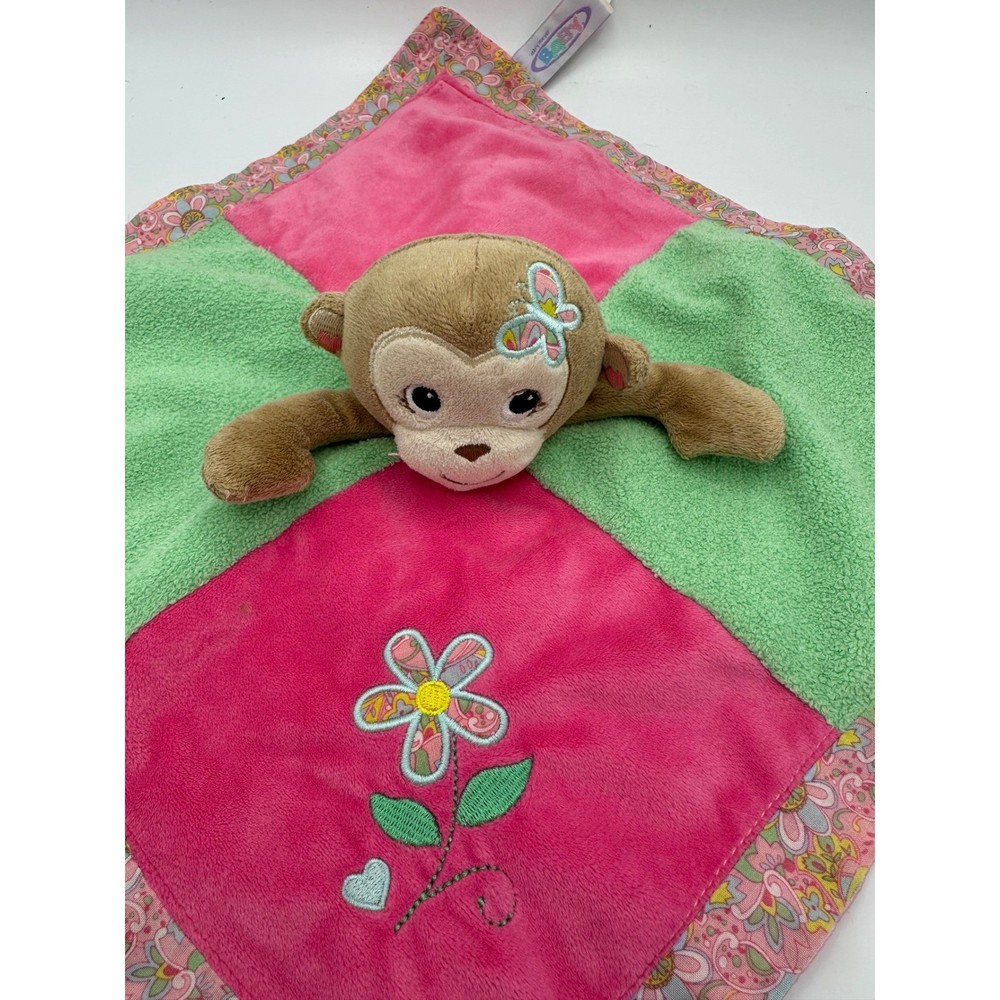 Mary Meyer Baby Lovey Security Blanket Soother Monkey Flower Rings Teether