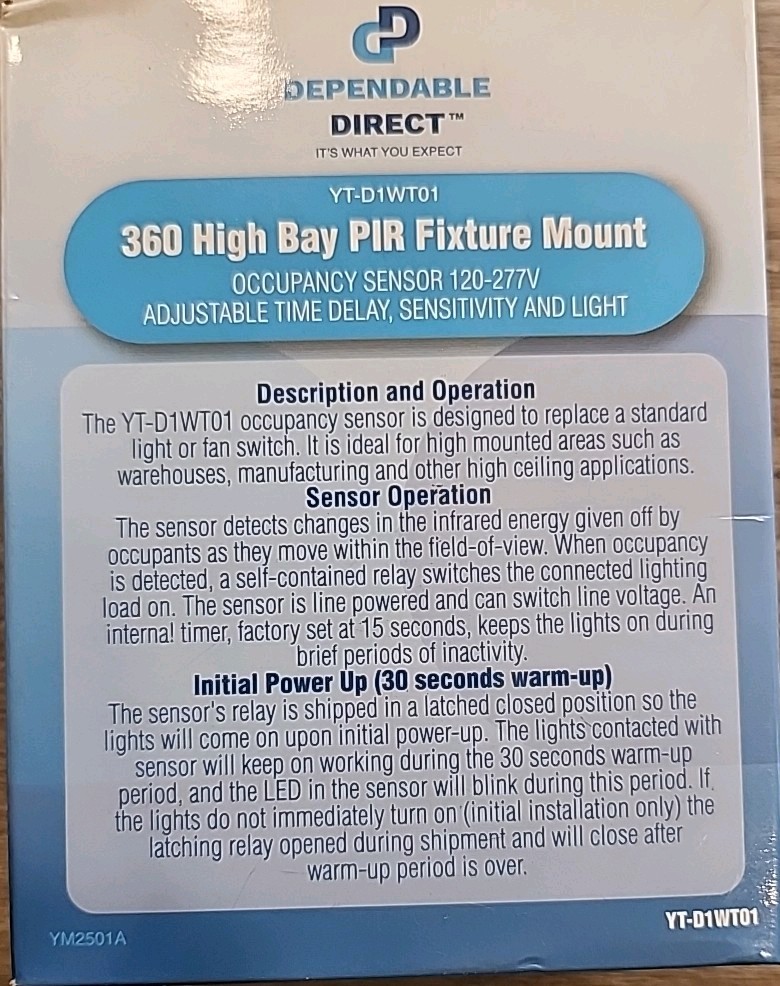 High Bay PIR Fixture Mount Occupancy Sensor - New Open Box