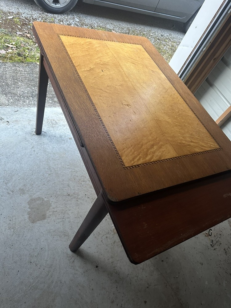 Vintage Draw Leaf Dining Table Amish Beautiful Wooden Pull Leaf Extension Table