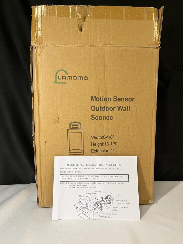 Lamomo B6058LG Waterproof Motion Sensor Outdoor Wall Sconce 2 Pack