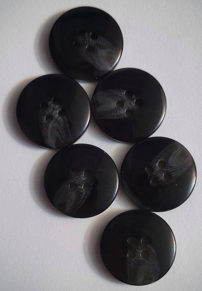 7/8" Black Heavy Craft/Clothing Buttons