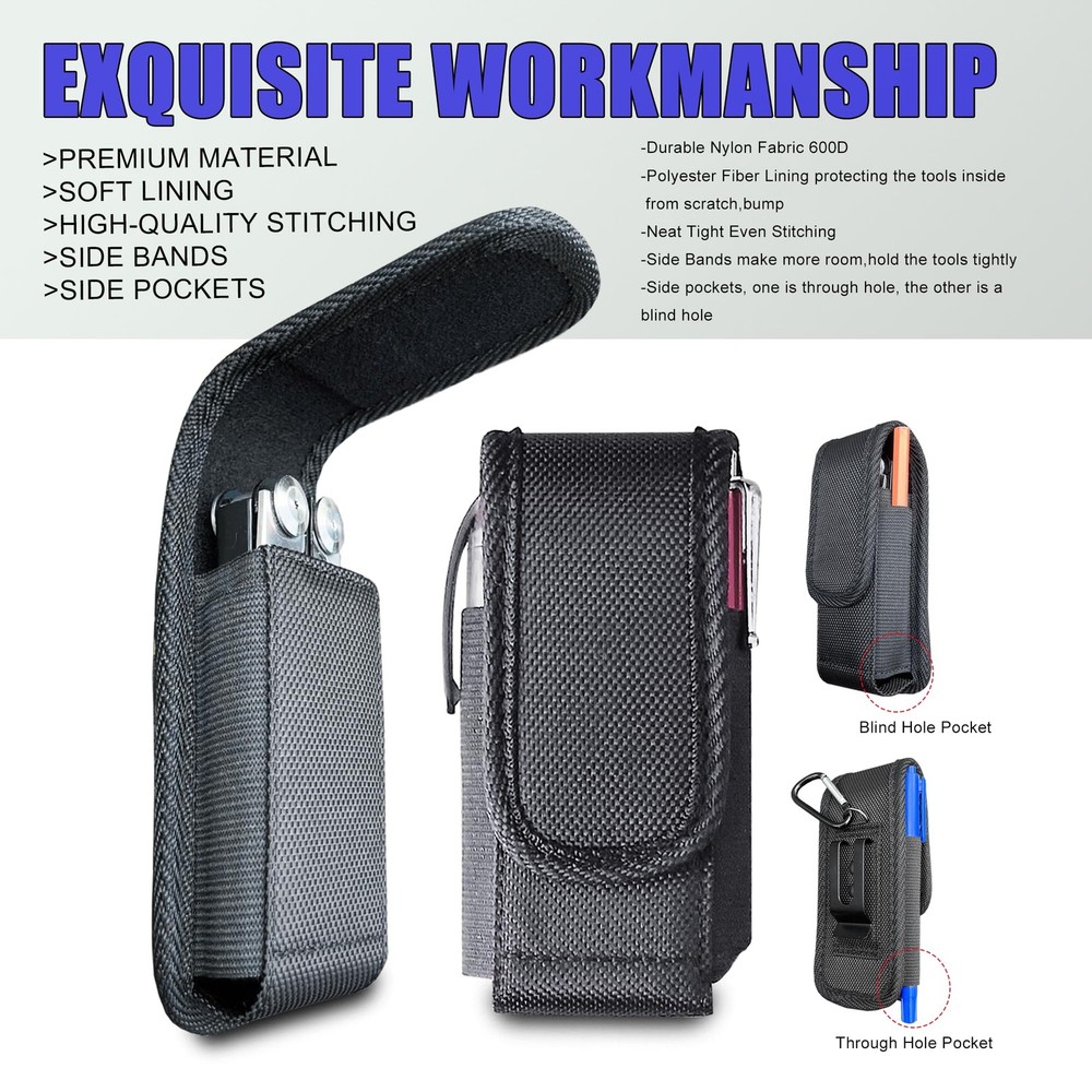 Multitool Sheath, EDC Belt Pouch Organizer for Men,Tool Sheath 1Pack Black