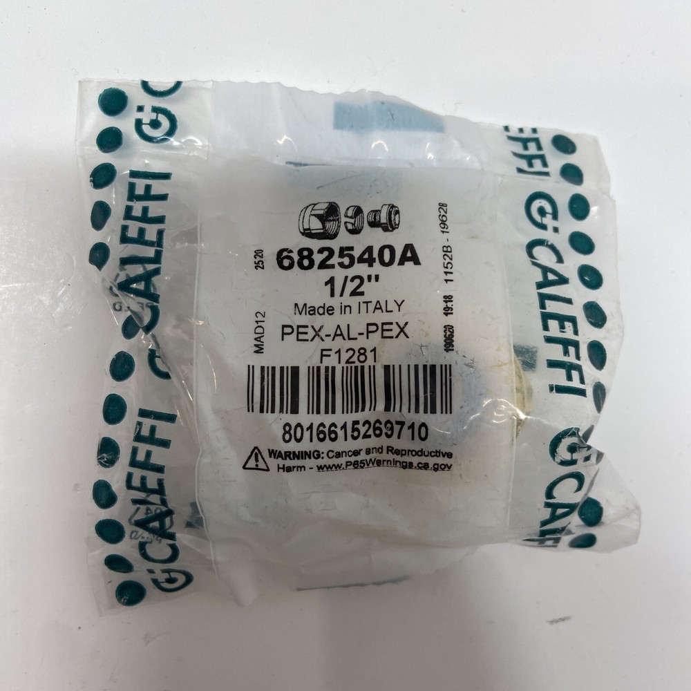 Caleffi Series 682 Universal PEX-AL-PEX Fittings 1/2" Connections, 682540A