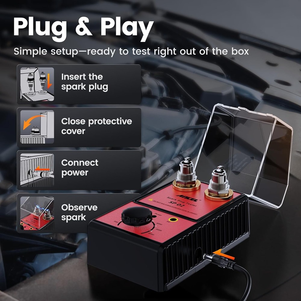 Car Ancel Spark Plug Tester Auto Ignition System Tester Diagnostic Test Tool