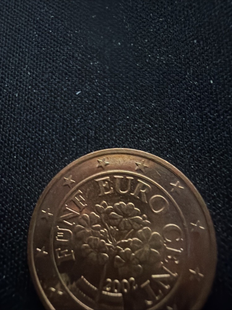 2002 Unc Austria 5 Euro Cent Fun F