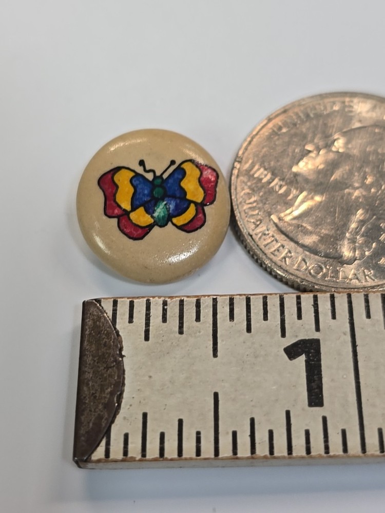 Butterfly Lapel Pin Small Ceramic Hand Painted