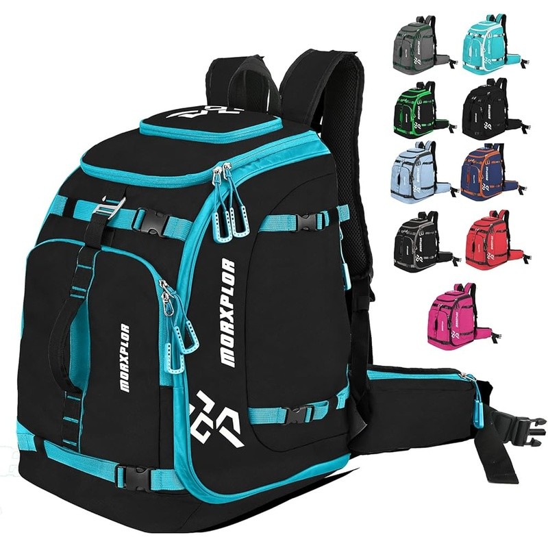 Ski Boot Backpack Waterproof Durable Gear Storage W/ Drain Holes & Pockets 65L