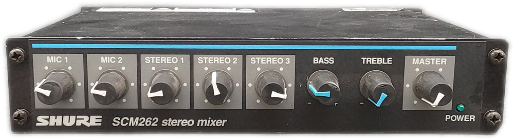 Shure SCM262 Compact Stereo Mixer 2 Mic 3 Line Bluetooth USB 48kHz