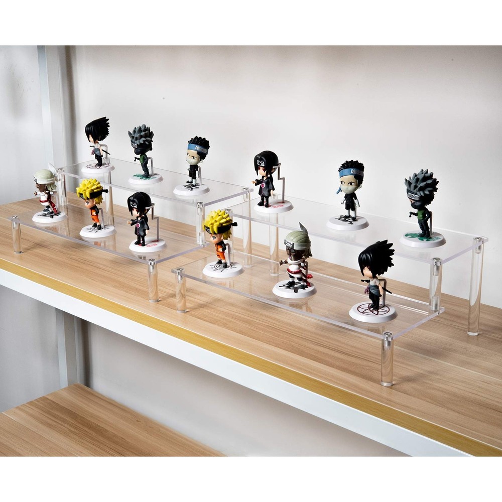 BYCY 2 Pack 2-Tier Clear Acrylic Display Stand 2 Tier - 2 Pack,