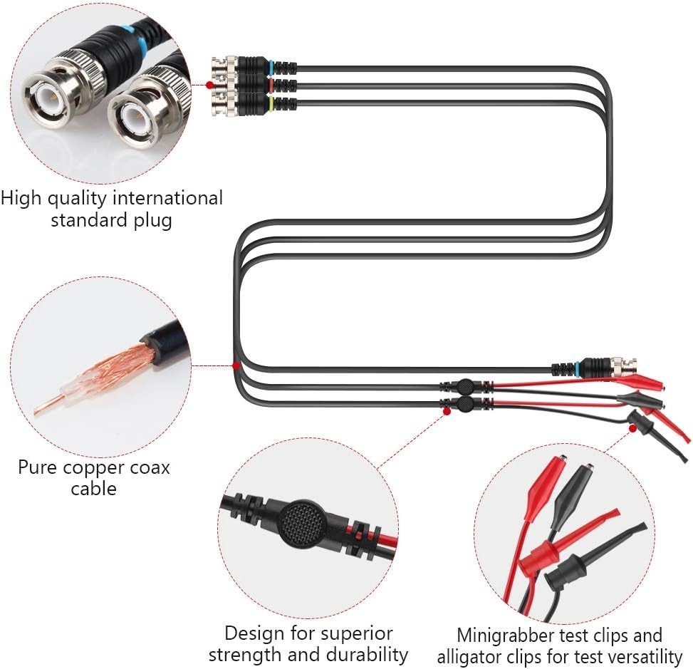 Expandable BNC Lead Set - Ideal for Oscilloscopes & Signal Generators