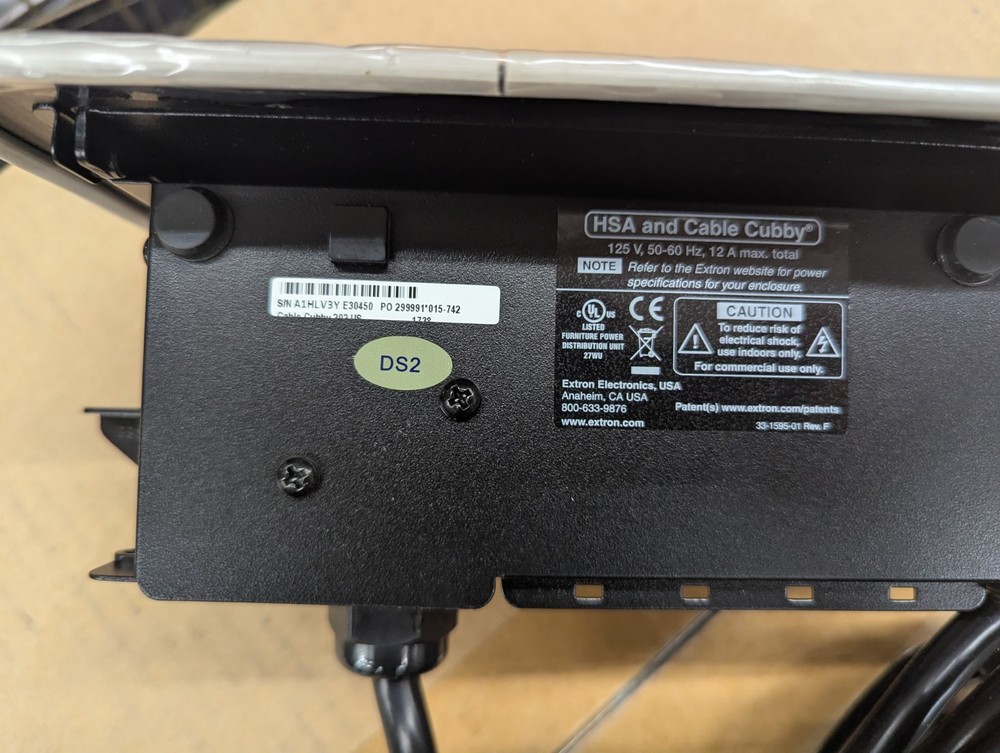 Extron Cable Cubby 202 US w/ AC Outlet