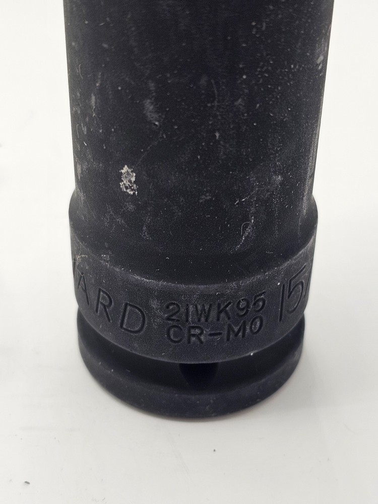 Westward 21WK95 Socket Size 15/16 Drive Impact Socket, Deep Socket, Black Oxide