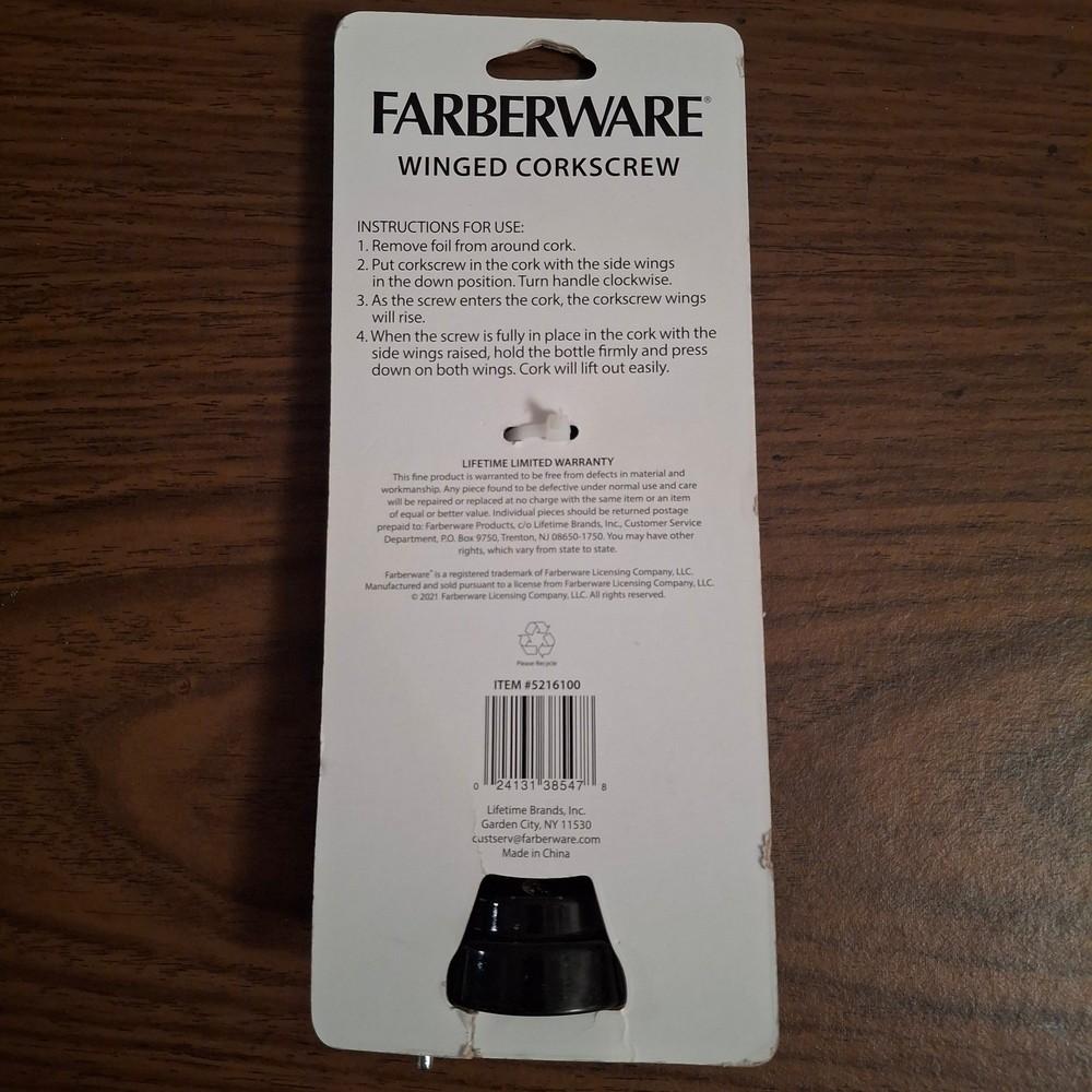 Faberware Proffesional Winged Corkscrew - New In Package