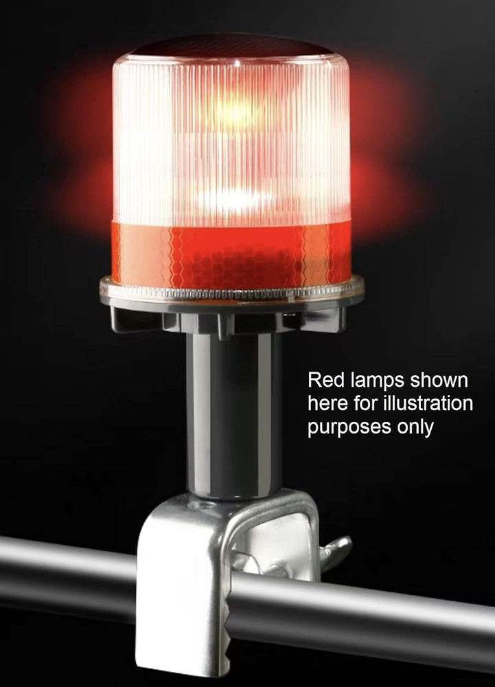 Solar Strobe Warning Light 360 Degree - Super Bright Waterproof IP48 for Constru