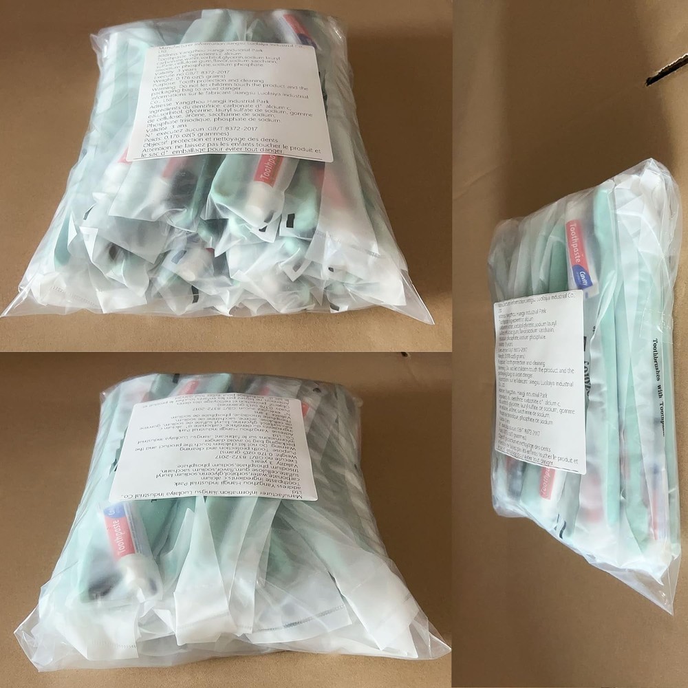 Disposable Toothbrushes with Toothpaste,30 Pack Green Individually Wrapped Di...