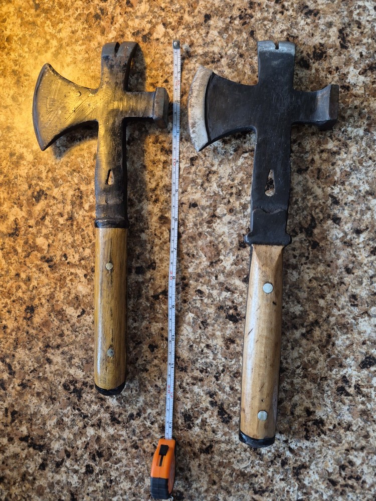 Pair (2) of Vintage Crate Hammer Nail Puller Tomahawk Multi Tool Box Hatchet