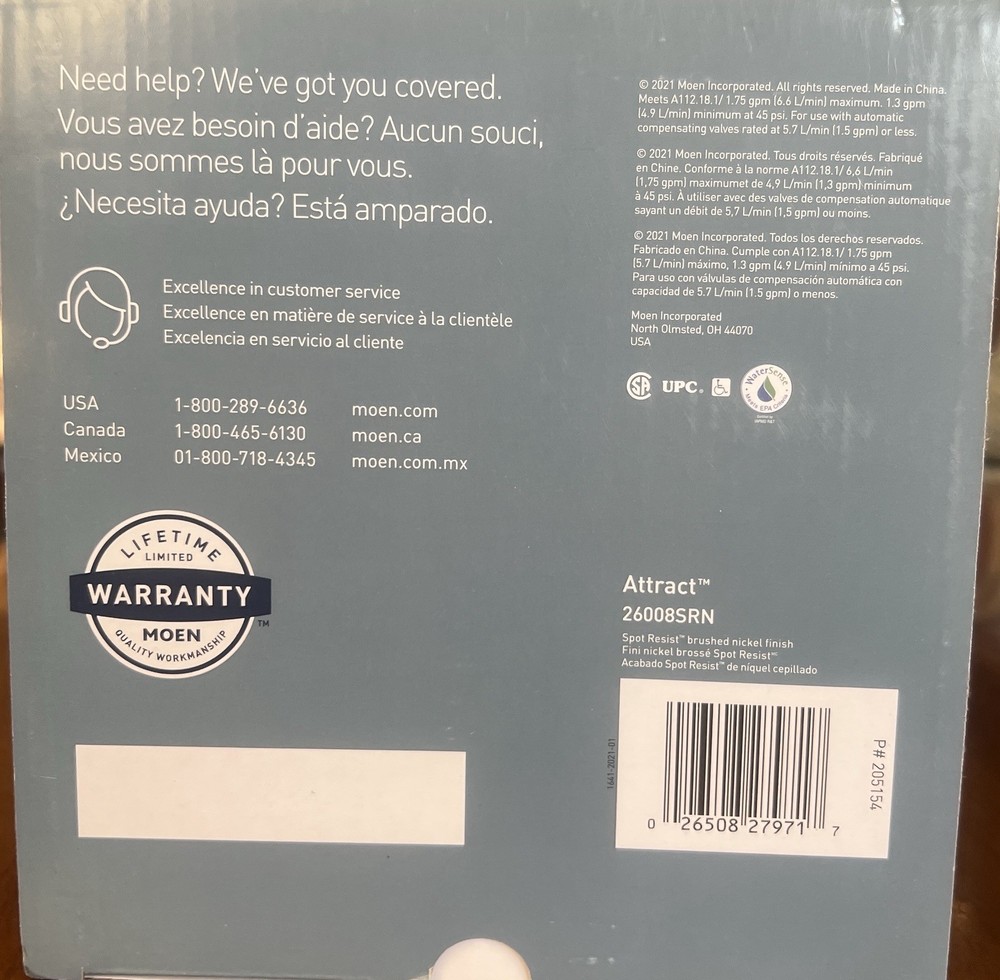 Moen Attract 6 Spray Shower Head