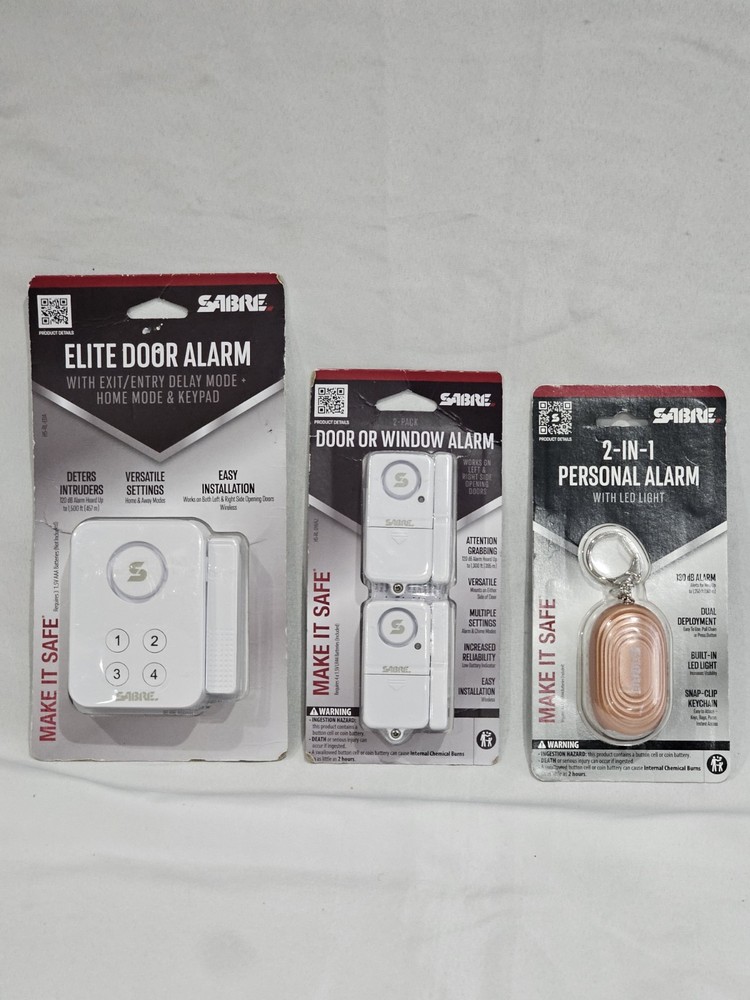 x3 Items ▪︎ Sabre Elite Security Sensor Doors/Window & Personal Alarms 🪙