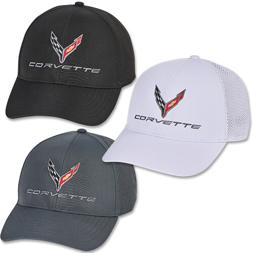 Perforated Perf Cap-Moisture Wicker Poly-Graphite-Osf- 2020-2021 C8 Corvette